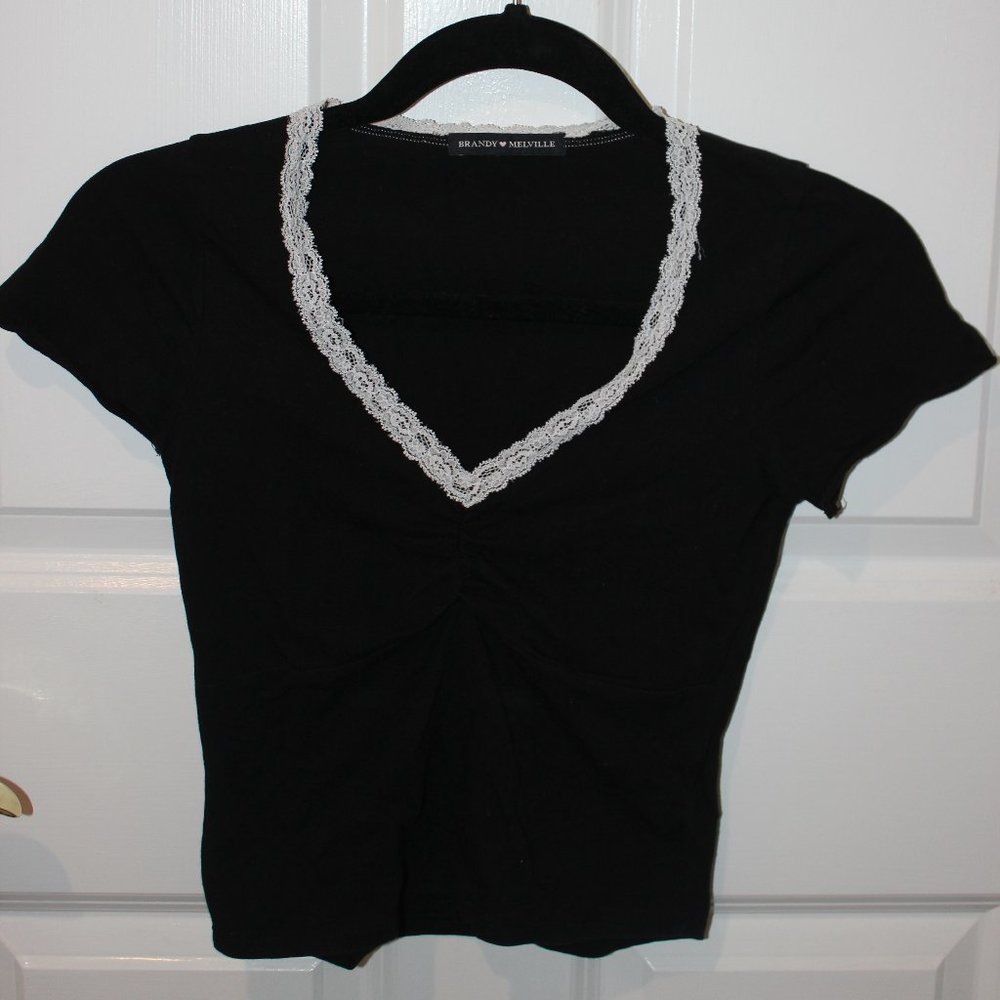 Brandy Melville black v-neck shirt
